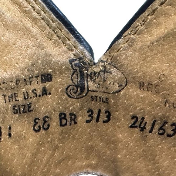 JUSTIN Bent Rail Boots BR313 Brown White w Turquoise Western Square Toe Mens 11 - Picture 13 of 14